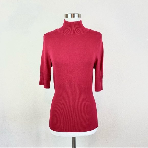 Express Red Open Back High Neck Sweater - Picture 2 of 10